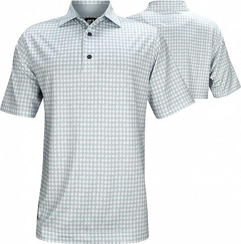 FootJoy ProDry Lisle Gingham Fray Print Golf Shirts - FJ Tour Logo Available