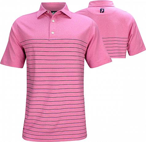 FootJoy ProDry Heather Lisle Engineered Pinstripe Golf Shirts - FJ Tour Logo Available