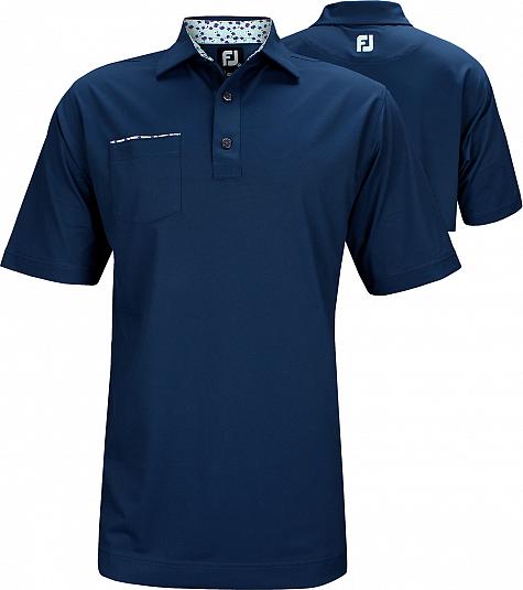 FootJoy ProDry Super Stretch Pique With Floral Print Trim Golf Shirts - FJ Tour Logo Available - Previous Season Style