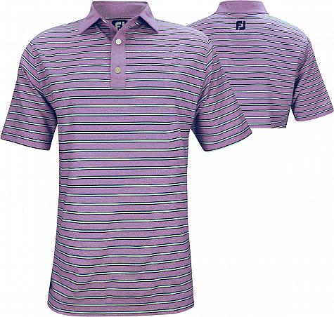 FootJoy ProDry Heather Lisle Stripe Golf Shirts - FJ Tour Logo Available