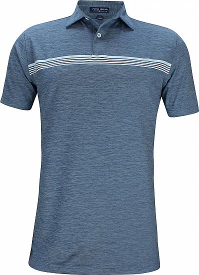 Peter Millar Crown Crafted Cohan Engineered Stripe Stretch Jersey Golf Shirts - Tour Fit
