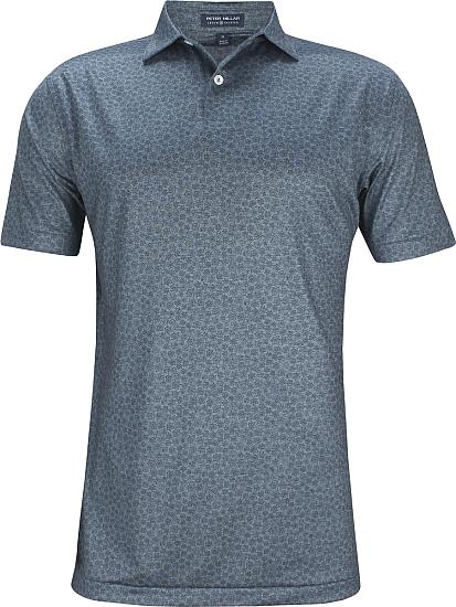 Peter Millar Crown Crafted Sunday Printed Daffodil Stretch Jersey Golf Shirts - Tour Fit