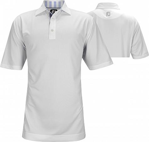 FootJoy ProDry Solid Pique with Stripe Trim Golf Shirts - FJ Tour Logo Available