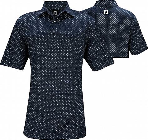 FootJoy ProDry Lisle Batik Circle Print Golf Shirts - FJ Tour Logo Available