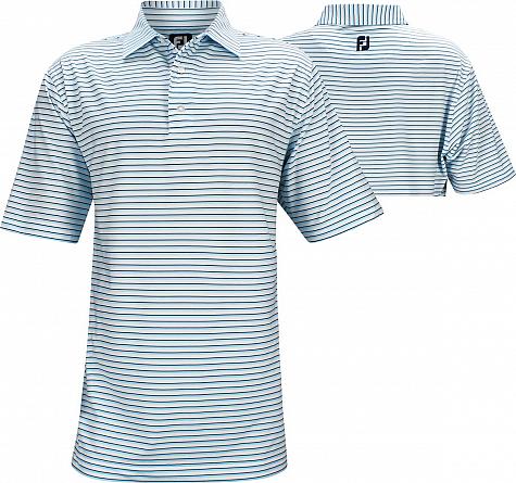 FootJoy ProDry Jersey Jacquard Stripe Golf Shirts - FJ Tour Logo Available