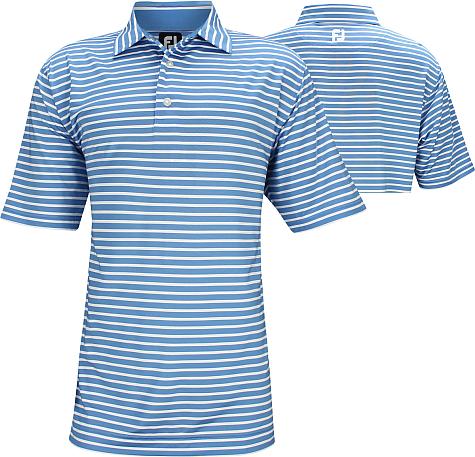 FootJoy ProDry Performance Lisle 2-Color Stripe Golf Shirts - FJ Tour Logo Available