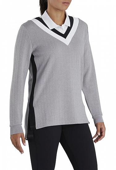 FootJoy Women's Drop Needle V-Neck Golf Pullovers - Previous Season Style