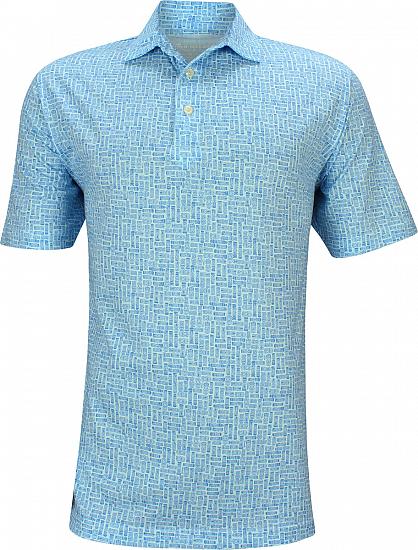 Peter Millar Tropical Tikis Aqua Cotton Golf Shirts