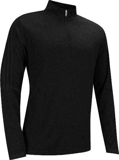 adidas training three stripe half zip in black