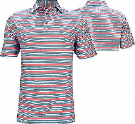FootJoy ProDry Lisle Traditional Heather Stripe Golf Shirts - FJ Tour Logo Available - Previous Season Style