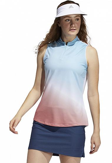 Adidas Women's AEROREADY Gradient Sleeveless Golf Shirts - ON SALE