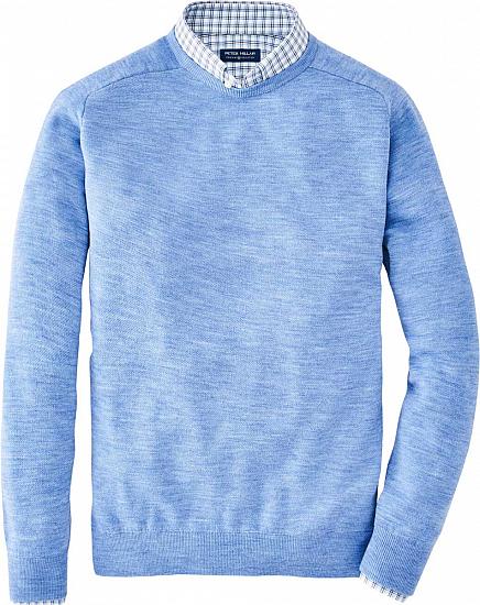 Peter Millar Crown Crafted Wool Interlock Crewneck Golf Sweaters - Tour Fit