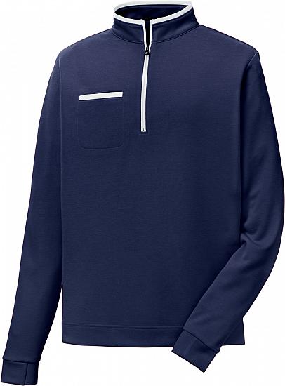 FootJoy Performance Fleece Contrast Trim Quarter-Zip Golf Pullovers - FJ Tour Logo Available - Previous Season Style