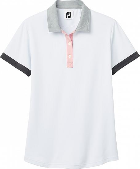 FootJoy Women's Blocked Stretch Pique Golf Shirts - FJ Tour Logo Available - Previous Season Style