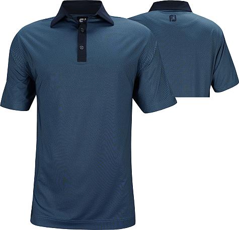 FootJoy ProDry Performance Stretch Lisle Mini Check Print Golf Shirts - FJ Tour Logo Available