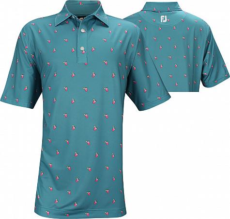 FootJoy ProDry Lisle Cocktail Print Golf Shirts - FJ Tour Logo Available
