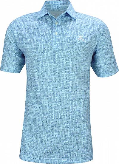 Peter Millar Tropical Tikis Aqua Cotton Golf Shirts - LE Skull Logo