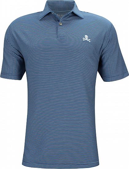 Peter Millar Dri-Release Natural Touch Mini Stripe Golf Shirts - LE Skull Logo