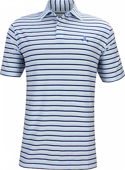 Peter Millar Dri-Release Natural Touch Multi Stripe Golf Shirts - LE Skull Logo