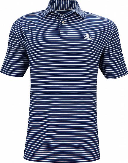 Peter Millar Dri-Release Natural Touch Stripe Golf Shirts - LE Skull Logo