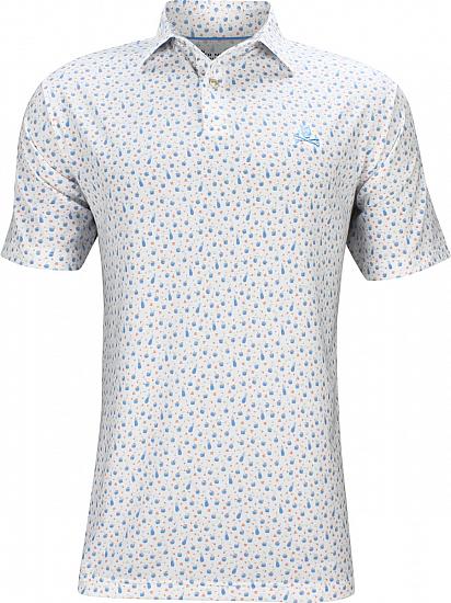 Peter Millar Dri-Release Natural Touch Coconut Cocktails Golf Shirts - LE Skull Logo