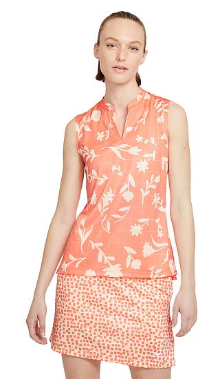 Nike Women's Breathe Floral Print Sleeveless Golf Shirts - Previous Season Style - ON SALE