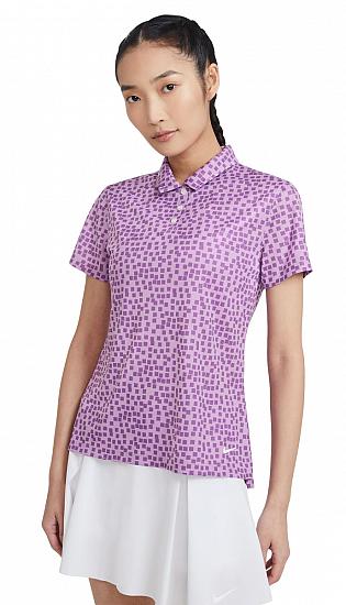 Nike Women's Dri-FIT Grid Print Golf Shirts