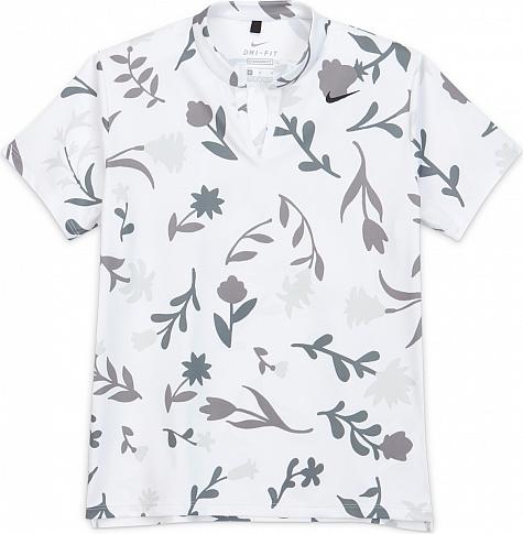 Nike Girl's Dri-FIT Floral Print Junior Golf Shirts - Previous Season Style - HOLIDAY SPECIAL