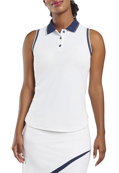 Peter Millar Women's Helen Birdseye Collar Performance Sleeveless Golf Shirts - Previous Season Style
