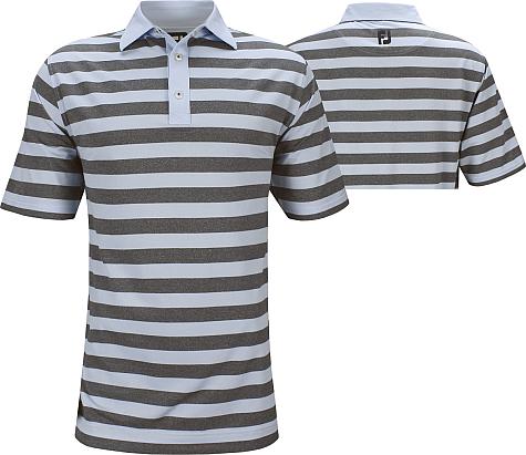 FootJoy ProDry Stretch Pique Rugby Stripe Golf Shirts - FJ Tour Logo Available - Previous Season Style