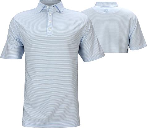FootJoy ProDry Lisle Feeder Stripe Button Down Collar Golf Shirts - FJ Tour Logo Available - Previous Season Style