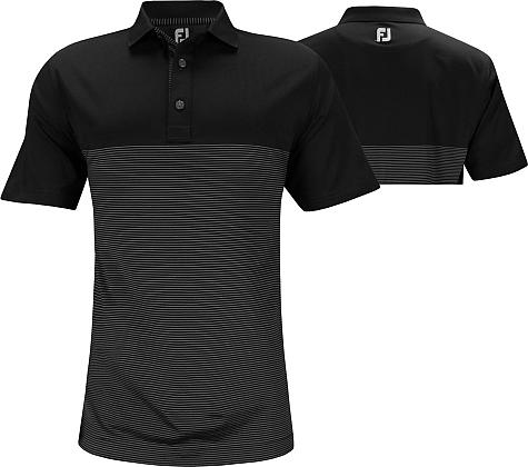 FootJoy ProDry Lisle Engineered Colorblock Pinstripe Golf Shirts - ON SALE