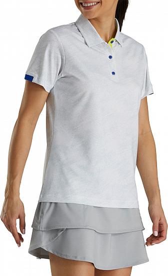 FootJoy Women's Tonal Print Golf Shirts - FJ Tour Logo Available - Previous Season Style