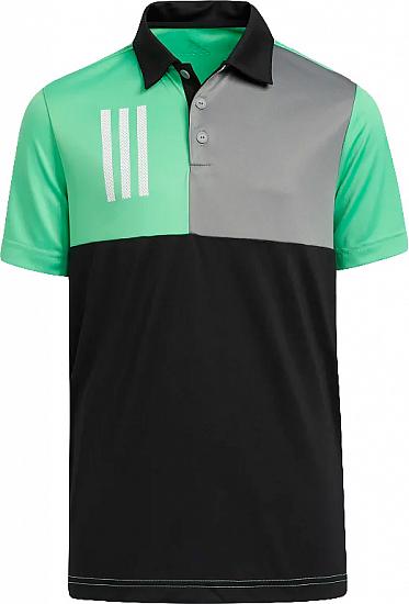 Adidas Colorblock 3-Stripes Chest Print Junior Golf Shirts - ON SALE