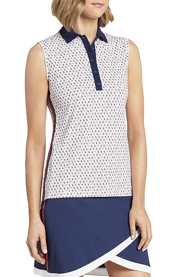 Peter Millar Women's Perfect Fit Hot Toddies Contrast Placket Sleeveless Golf Shirts - Previous Season Style