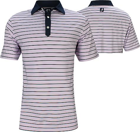 FootJoy ProDry Lisle Accented Stripe Golf Shirts - FJ Tour Logo Available