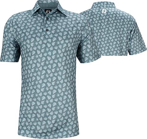 FootJoy ProDry Lisle Shadow Palm Print Golf Shirts - FJ Tour Logo Available - Previous Season Style - HOLIDAY SPECIAL