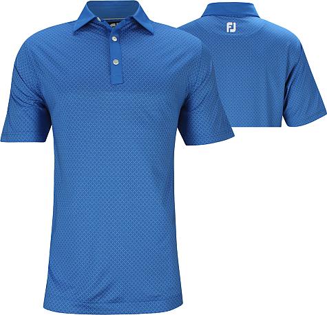 FootJoy ProDry Lisle Diamond Dot Print Golf Shirts - FJ Tour Logo Available