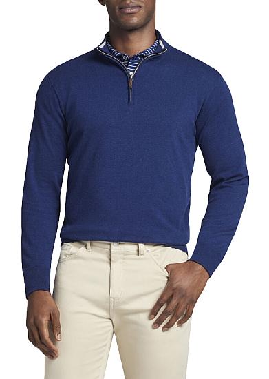 Peter Millar Men's Crest Quarter-Zip Sweater - Navy - Size Small