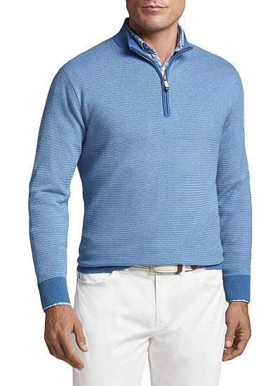 Peter Millar Byron Textured Quarter-Zip Golf Pullovers