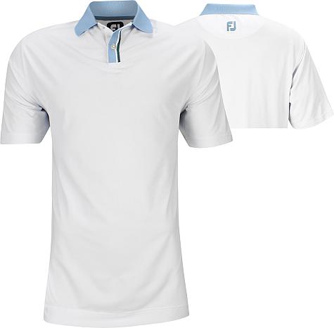 FootJoy ProDry Lisle Solid Stripe Placket Stretch Pique Golf Shirts - FJ Tour Logo Available