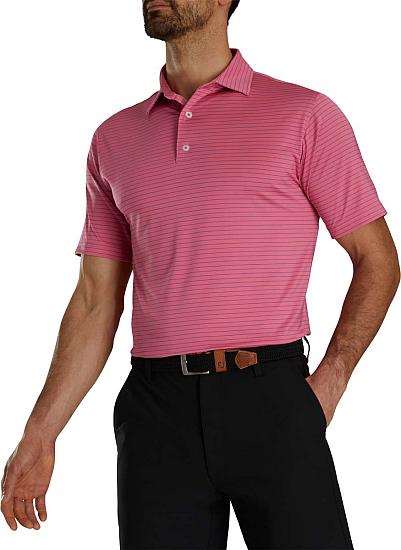 FootJoy ProDry Lisle Classic Pencil Stripe Golf Shirts - FJ Tour Logo Available