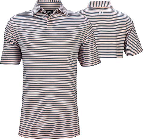 FootJoy ProDry Lisle Mini Regimental Stripe Golf Shirts - FJ Tour Logo Available - Previous Season Style