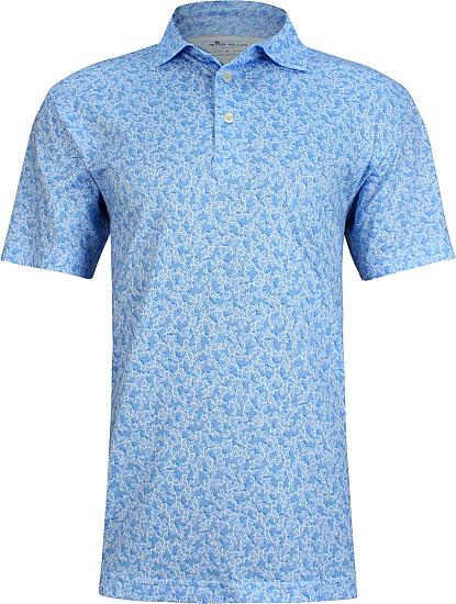 Peter Millar Circling Shiver Aqua Cotton Golf Shirts
