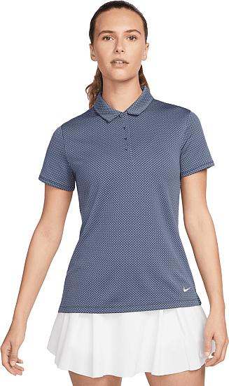 Nike Women's Dri-FIT Victory Texture Print Golf Shirts - Previous Season Style - ON SALE
