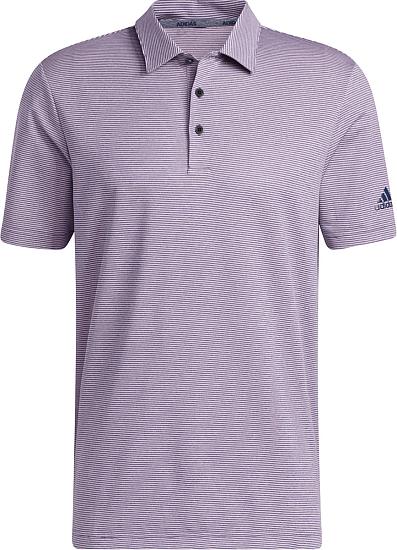 Adidas Primegreen Ottoman Pencil Stripe Golf Shirts - ON SALE