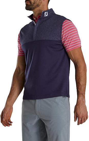 FootJoy Heather Yoke Half-Zip Golf Vests - FJ Tour Logo Available