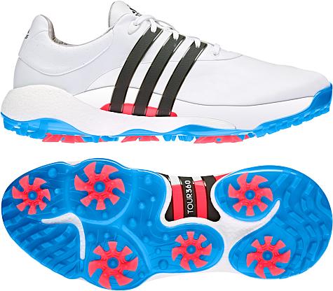 Adidas Tour360 22 Golf Shoes - White/Blue Rush - ON SALE