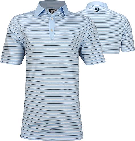FootJoy ProDry Performance Lisle Multi-Stripe Golf Shirts - Athletic Fit - FJ Tour Logo Available