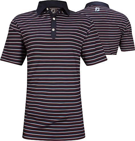 FootJoy ProDry Performance Lisle Multi-Stripe Golf Shirts - Athletic Fit - FJ Tour Logo Available - Previous Season Style